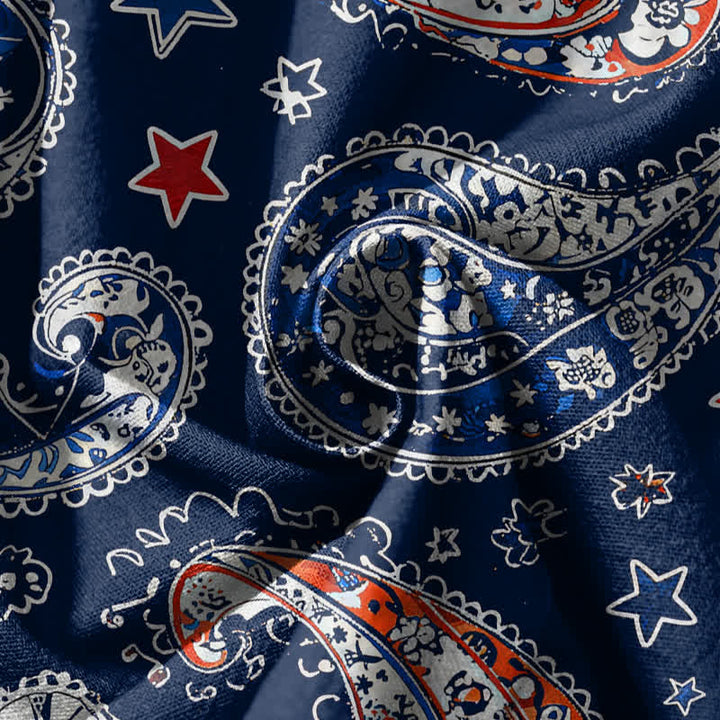 Buddha Stones Pantalones harem para hombre de algodón puro con estampado de estrellas y estampado paisley, con cordón ajustable y bolsillos. - image 5
