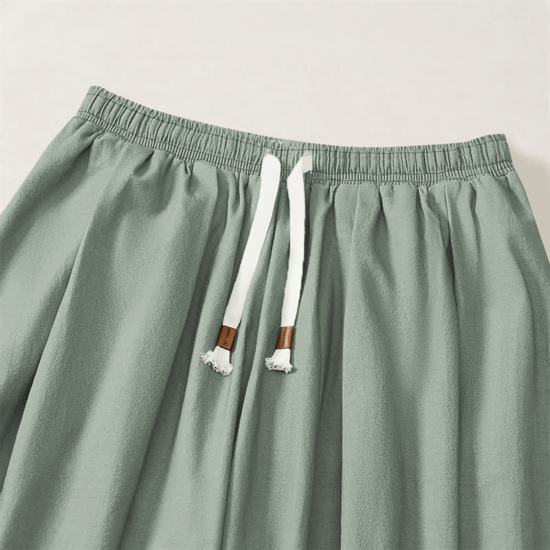 Buddha Stones Pantalones harem para hombre de algodón puro con estampado de pino y sol, cordón ajustable y bolsillos. - image 15