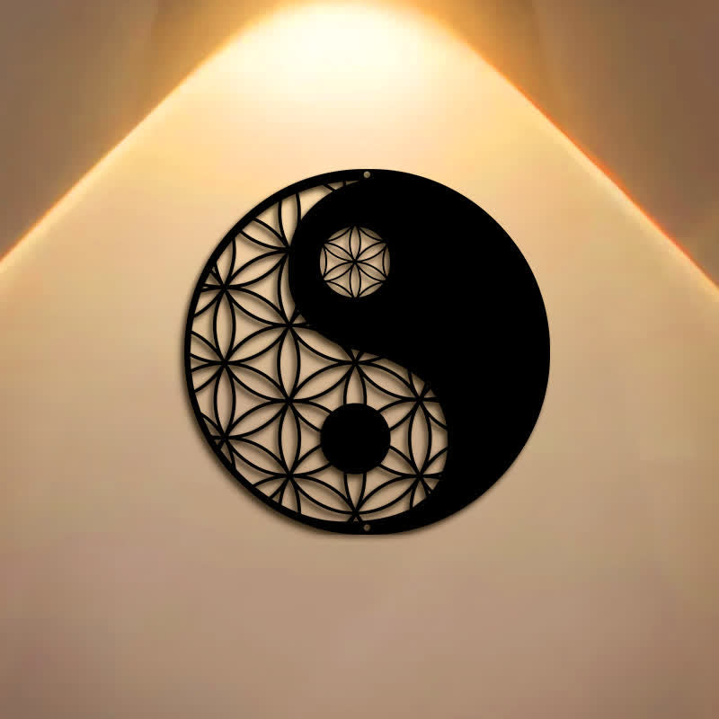 Buddha Stones Decoración de pared minimalista de hierro con equilibrio Yin Yang - image 0