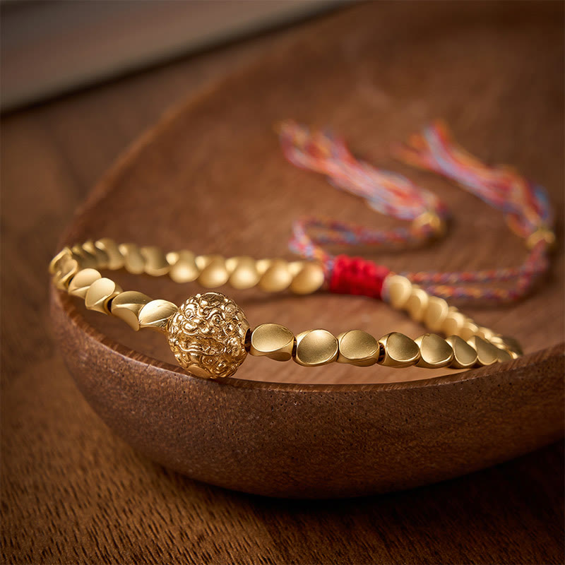 Buddha Stones Pulsera de hilo colorido con cuentas de cobre tibetanas Pi Xiu para la riqueza - image 3