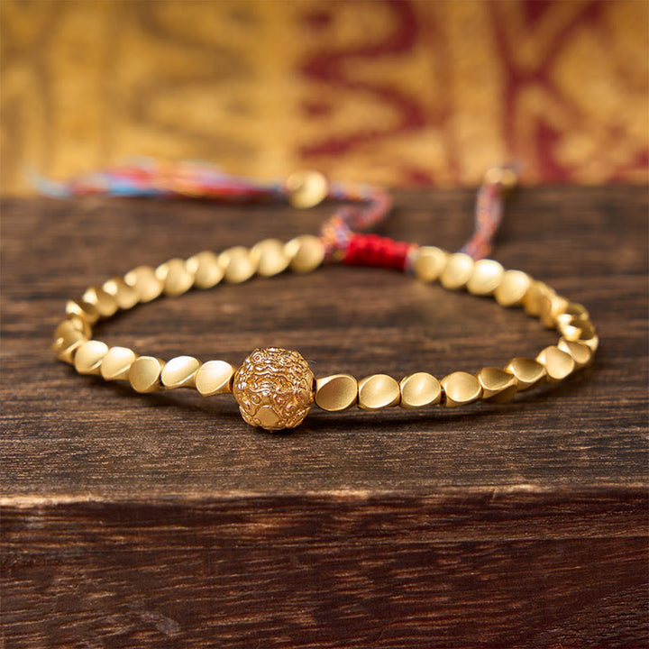 Buddha Stones Pulsera de hilo colorido con cuentas de cobre tibetanas Pi Xiu para la riqueza - image 8