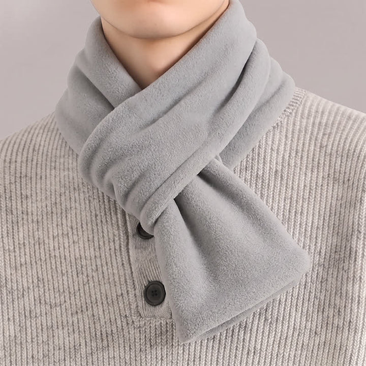 Bufanda minimalista para hombre con estampado de Buddha Stones, ideal para otoño e invierno. - Gris claro - image 4