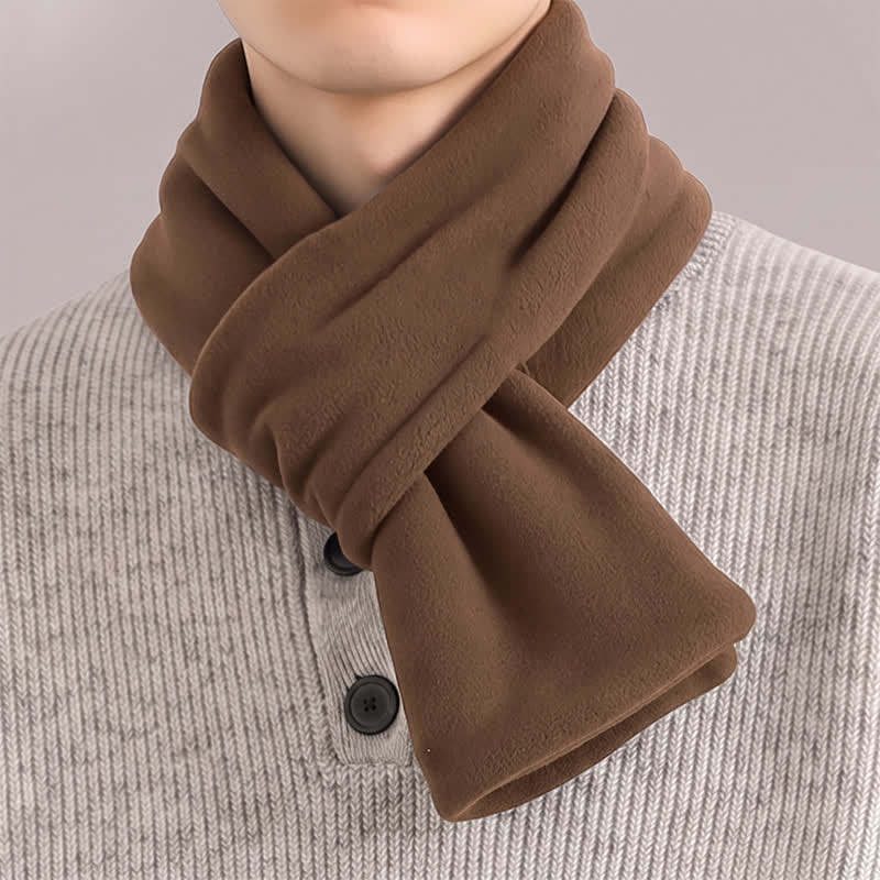 Bufanda minimalista para hombre con estampado de Buddha Stones, ideal para otoño e invierno. - Marrón silla de montar - image 12