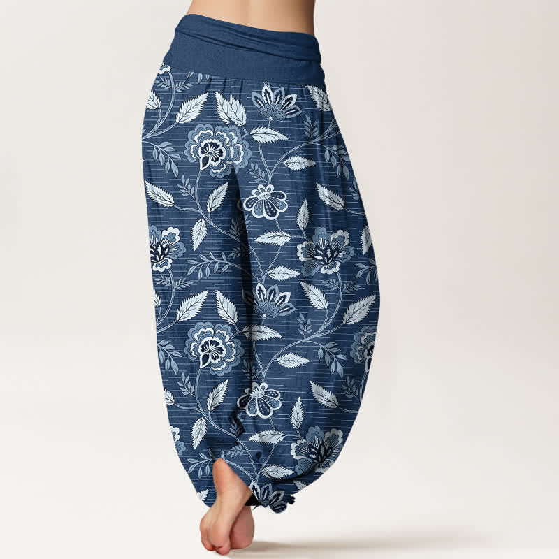 Buddha Stones Pantalones harem de algodón con estampado floral vintage y cintura elástica para mujer. - image 10