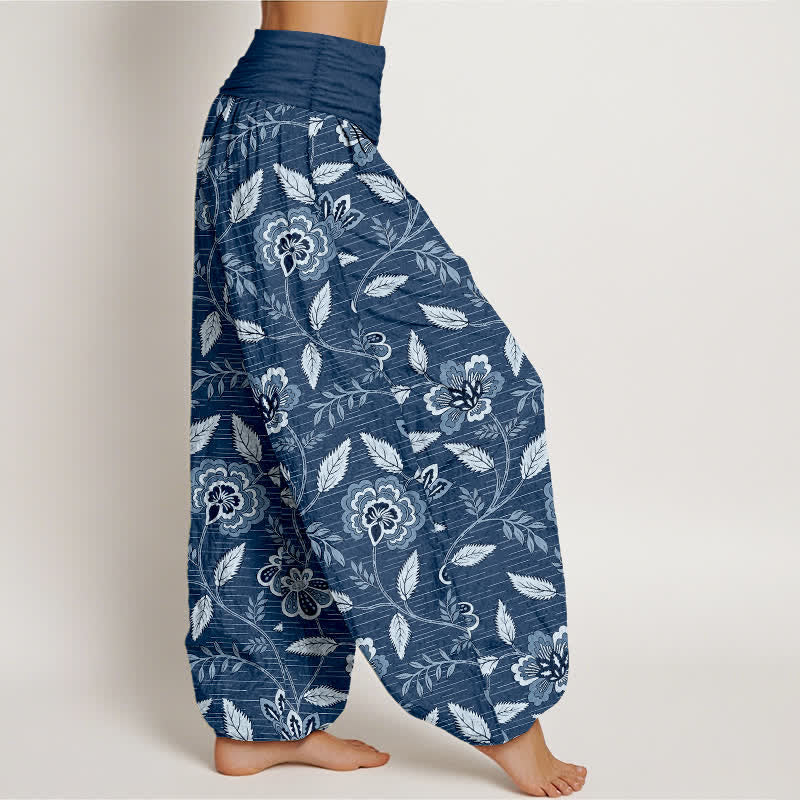 Buddha Stones Pantalones harem de algodón con estampado floral vintage y cintura elástica para mujer. - image 9