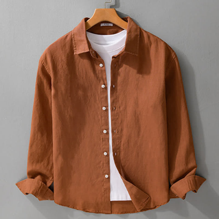 Buddha Stones Camisas de manga larga para hombre, estilo casual minimalista, con botones, para primavera y otoño. - image 11