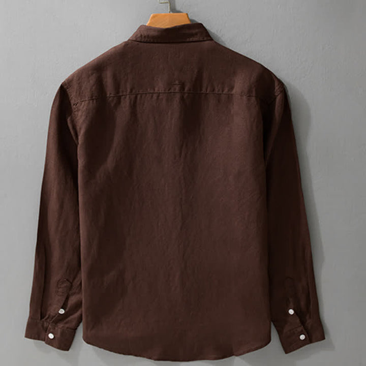 Buddha Stones Camisas de manga larga para hombre, estilo casual minimalista, con botones, para primavera y otoño. - image 8