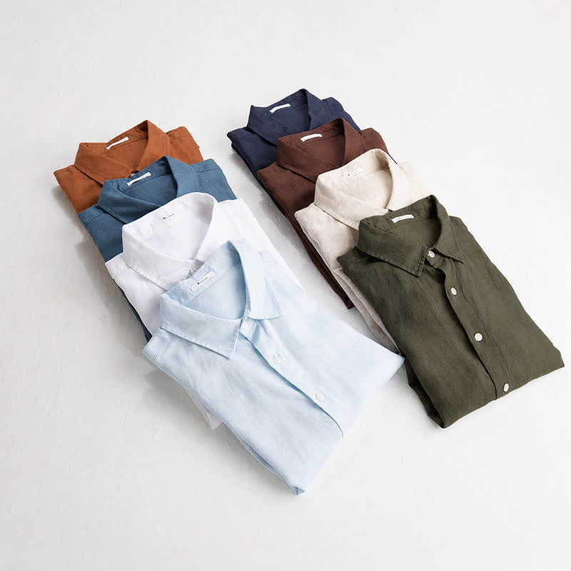 Buddha Stones Camisas de manga larga para hombre, estilo casual minimalista, con botones, para primavera y otoño. - image 21