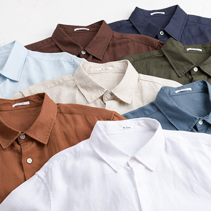 Buddha Stones Camisas de manga larga para hombre, estilo casual minimalista, con botones, para primavera y otoño. - image 22