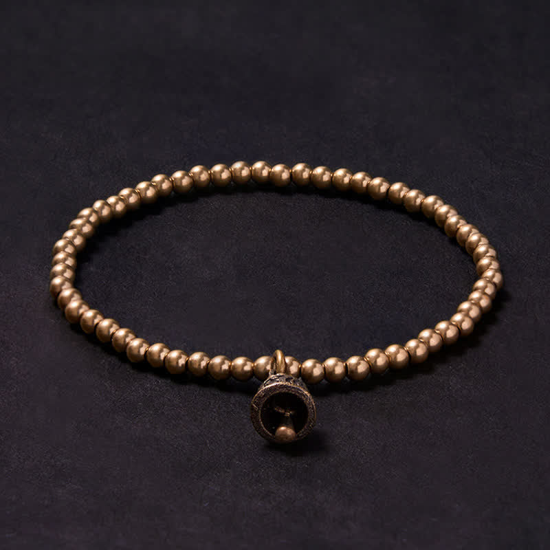 Buddha Stones Pulsera con colgante de campana y cuentas de cobre - image 2