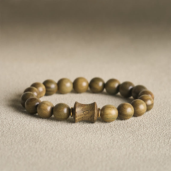 Buddha Stones Pulsera redonda de cuentas de sándalo verde para meditación - 10 mm - image 8