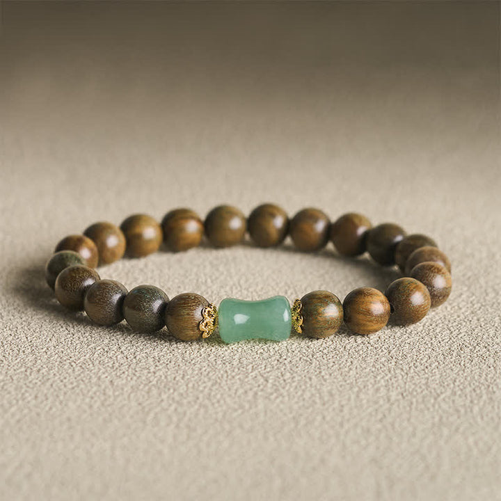 Buddha Stones Pulsera unisex de madera de ébano verde con vetas naturales - Sándalo verde (Cura ♥ Positivo) - image 9