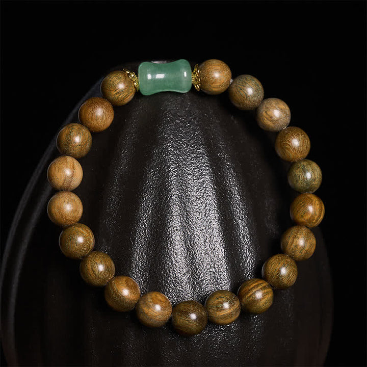 Buddha Stones Pulsera unisex de madera de ébano verde con vetas naturales - image 12