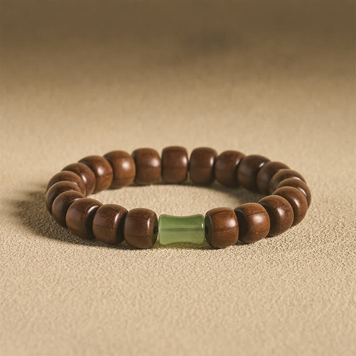 Buddha Stones Pulsera con dije de cuentas de oración vintage de protección Abelia Biflora - Madera de Abelia Biflora (Seguridad ♥ Protección) - image 0