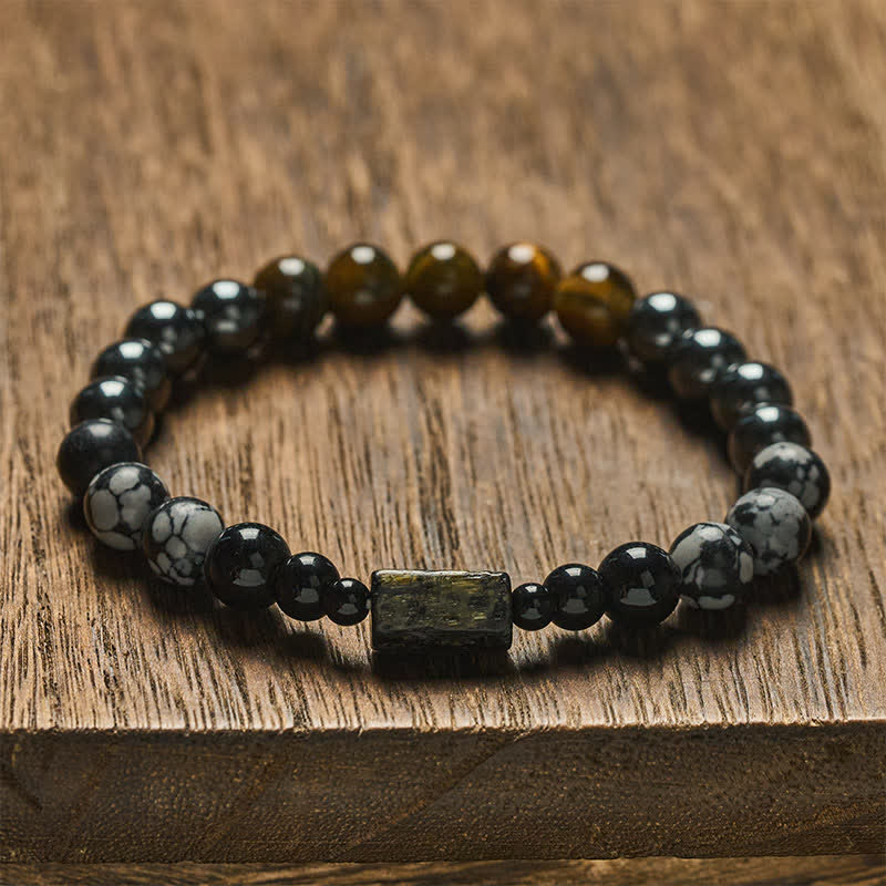 Buddha Stones Pulsera de cuentas de hematita ojo de tigre - image 1