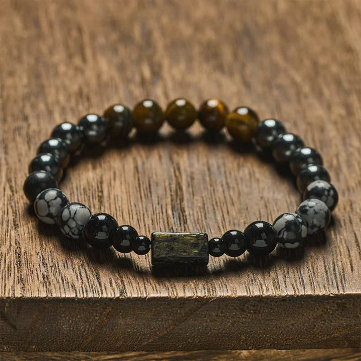 Buddha Stones Pulsera de cuentas de hematita ojo de tigre - image 1