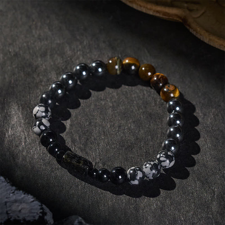 Buddha Stones Pulsera de cuentas de hematita ojo de tigre - image 2