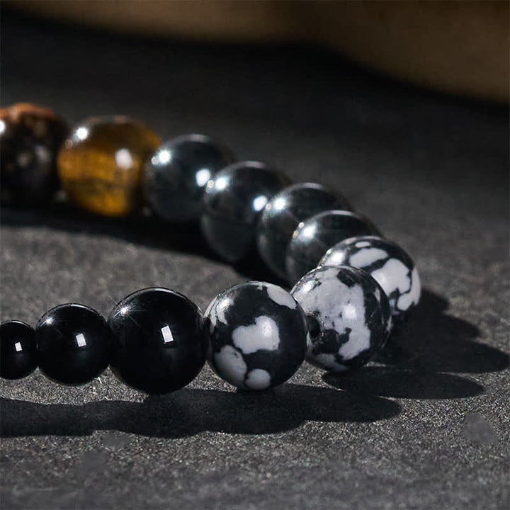 Buddha Stones Pulsera de cuentas de hematita ojo de tigre - image 5