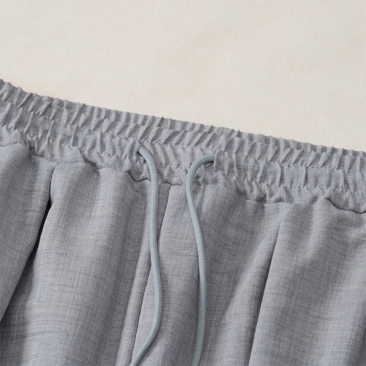 Buddha Stones Pantalones largos básicos retro de primavera con cordón ajustable, color liso, estilo harem para hombre, con bolsillos. - image 16