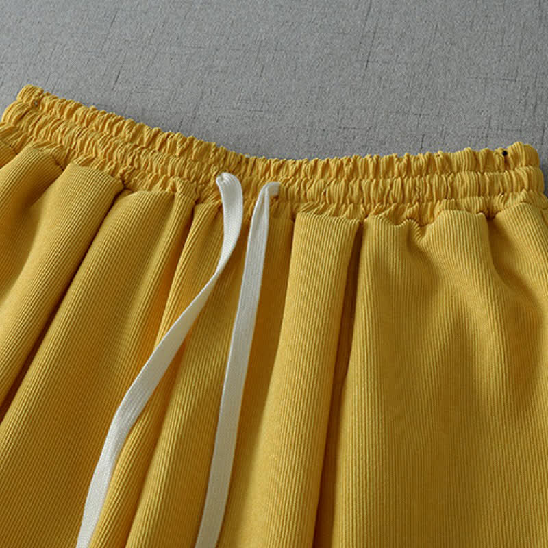 Buddha Stones Pantalones capri informales de primavera/verano con cordón ajustable, color liso, para mujer, pierna ancha, con bolsillo. - image 1
