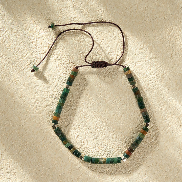 Buddha Stones Pulsera de cuentas de equilibrio trenzadas de ágata natural india - image 7