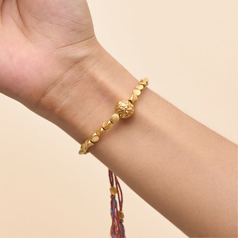 Buddha Stones Pulsera de hilo colorido con cuentas de cobre tibetanas Pi Xiu para la riqueza - image 9