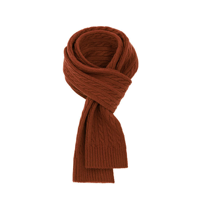 Buddha Stones Bufanda clásica de punto trenzado para hombre, ideal para otoño e invierno. - Chocolate - image 10