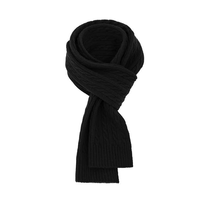 Buddha Stones Bufanda clásica de punto trenzado para hombre, ideal para otoño e invierno. - Negro - image 6