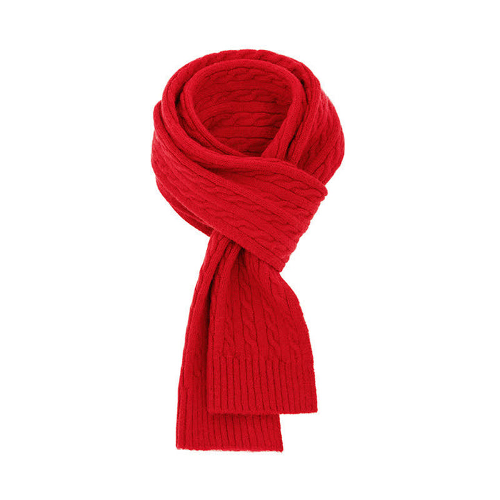Buddha Stones Bufanda clásica de punto trenzado para hombre, ideal para otoño e invierno. - Rojo - image 12
