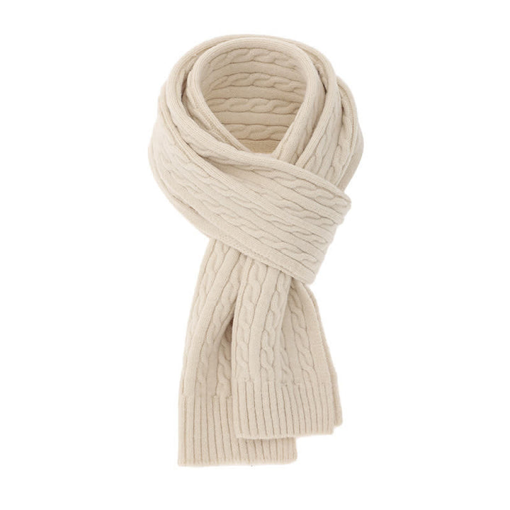 Buddha Stones Bufanda clásica de punto trenzado para hombre, ideal para otoño e invierno. - Beige - image 20