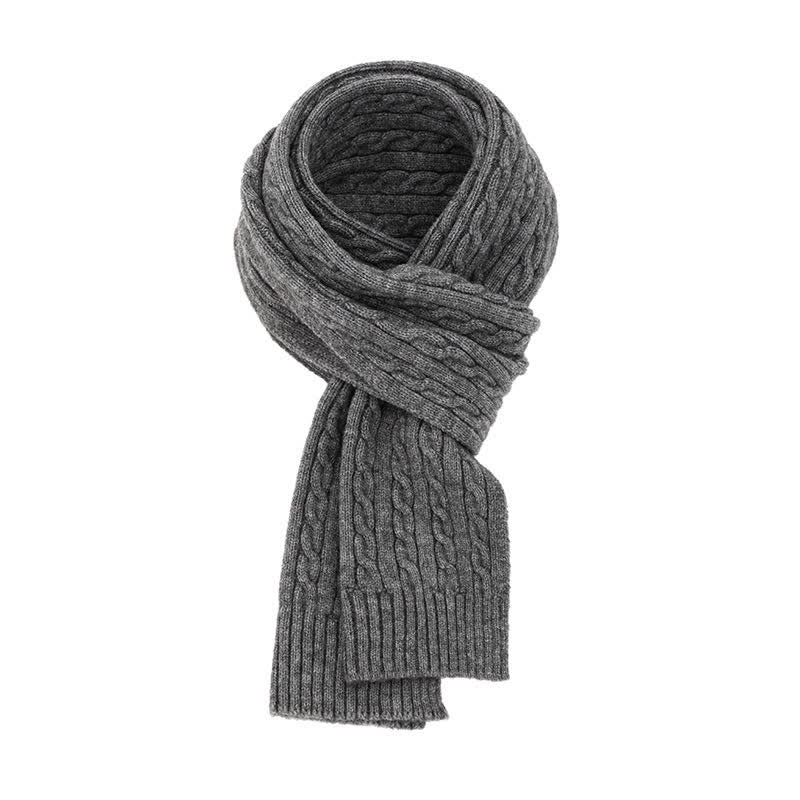 Buddha Stones Bufanda clásica de punto trenzado para hombre, ideal para otoño e invierno. - Gris - image 16