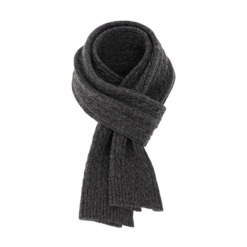 Buddha Stones Bufanda clásica de punto trenzado para hombre, ideal para otoño e invierno. - Gris oscuro - image 18