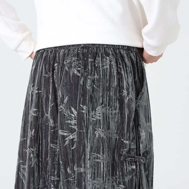 Buddha Stones Pantalones largos de bambú con cordón ajustable, estilo boho casual para otoño/invierno, corte recto y bolsillos. - image 8