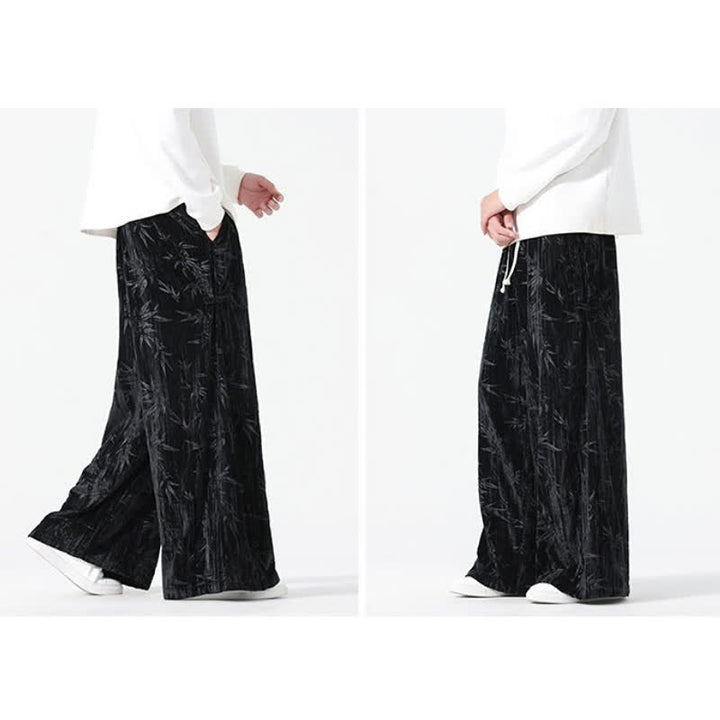 Buddha Stones Pantalones largos de bambú con cordón ajustable, estilo boho casual para otoño/invierno, corte recto y bolsillos. - image 14