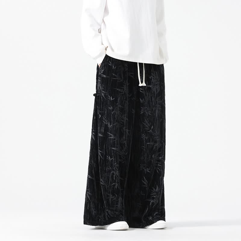 Buddha Stones Pantalones largos de bambú con cordón ajustable, estilo boho casual para otoño/invierno, corte recto y bolsillos. - image 11