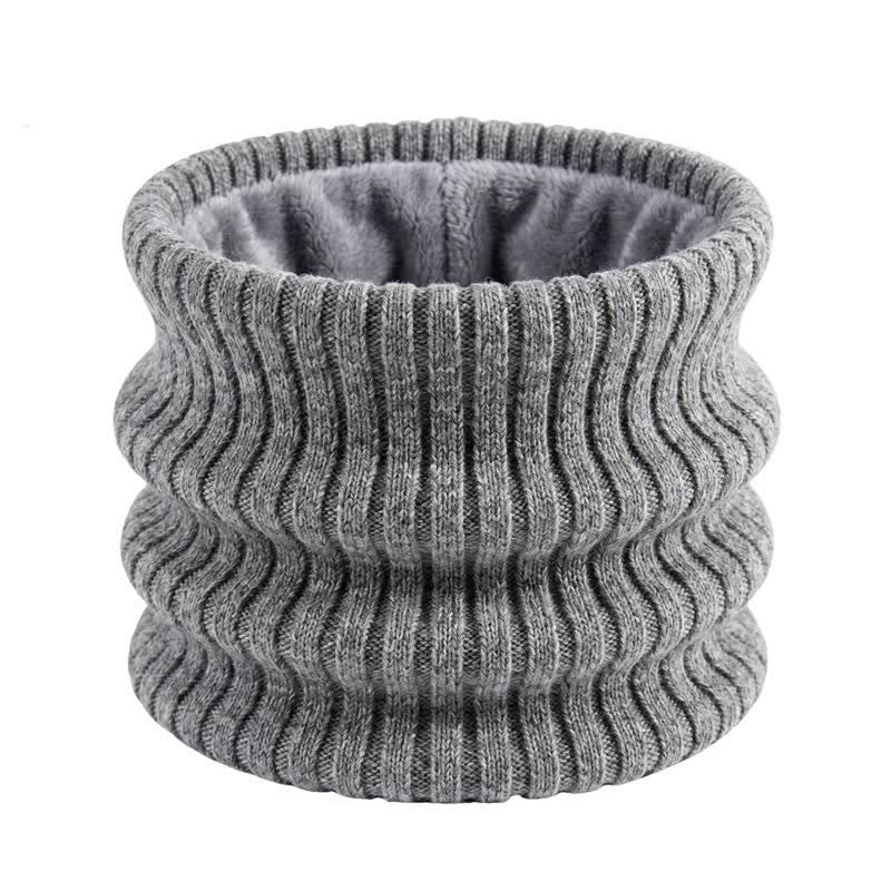 Buddha Stones Bufanda tubular de invierno para hombre, de punto acanalado con forro polar. - Gris oscuro - image 1