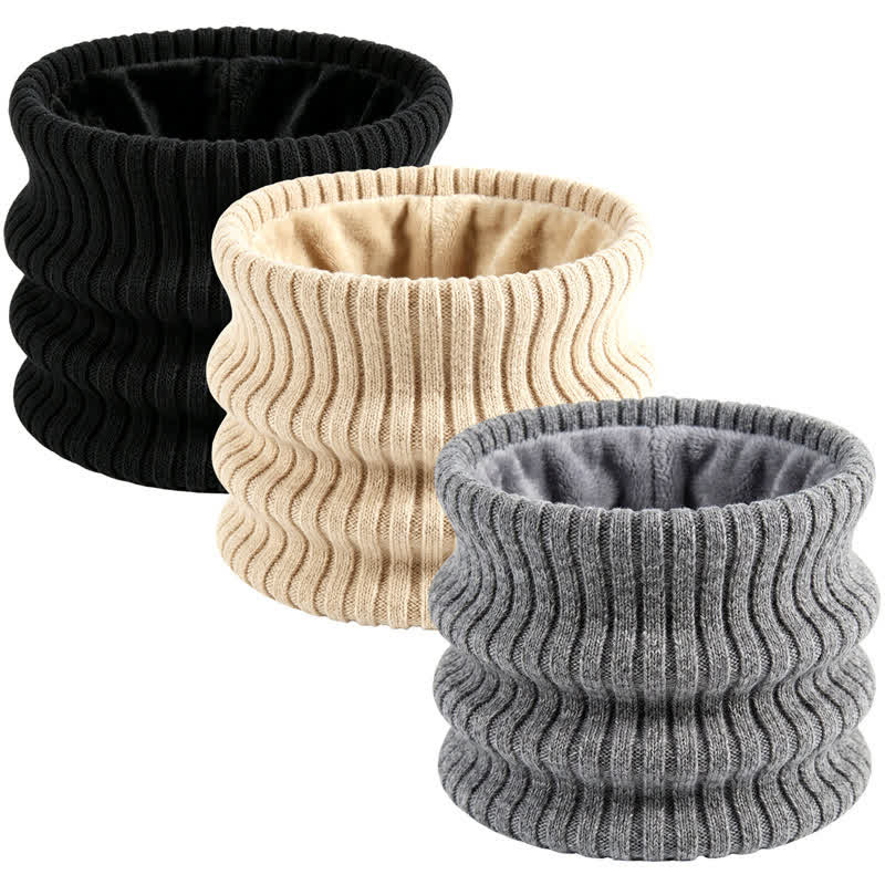 Buddha Stones Bufanda tubular de invierno para hombre, de punto acanalado con forro polar. - image 0