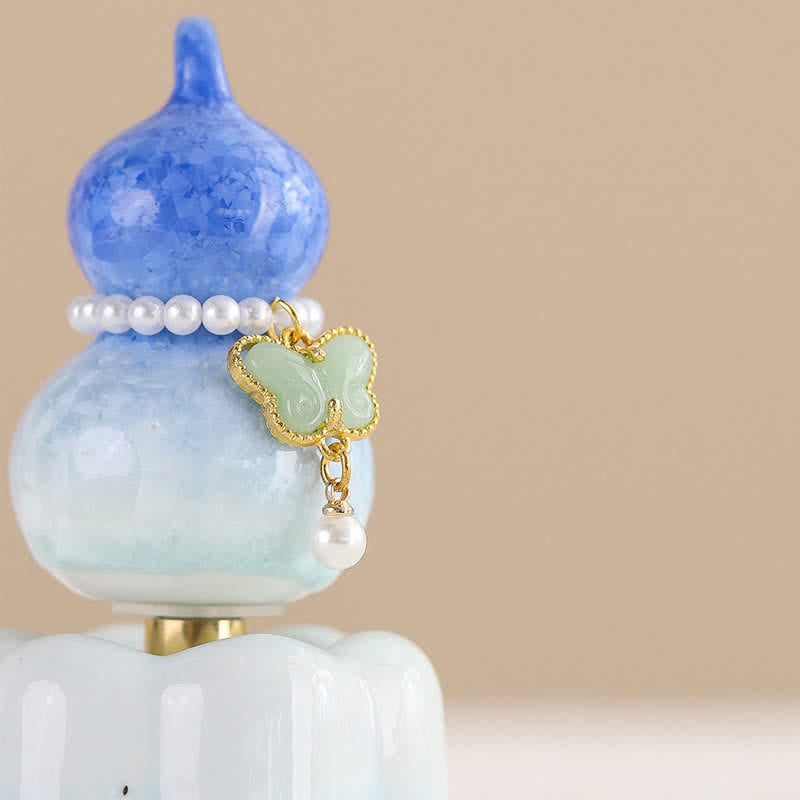 Buddha Stones Decoración giratoria de cerámica con forma de calabaza mariposa para un estilo de vida consciente. - image 3