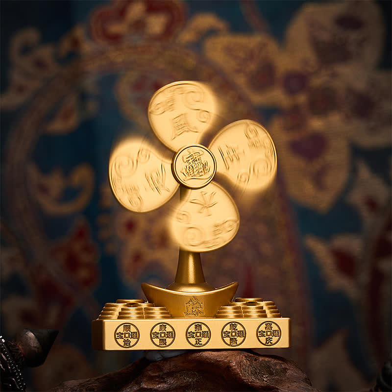 Buddha Stones Monedas Yuanbao de latón tallado en relieve con forma de molinillo, símbolos de prosperidad, riqueza y fortuna. - image 1