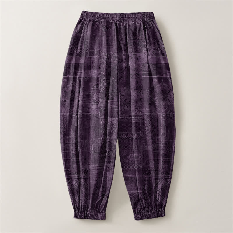 Buddha Stones Pantalones harem para hombre de algodón puro con estampado paisley y cordón ajustable, con bolsillos. - image 8