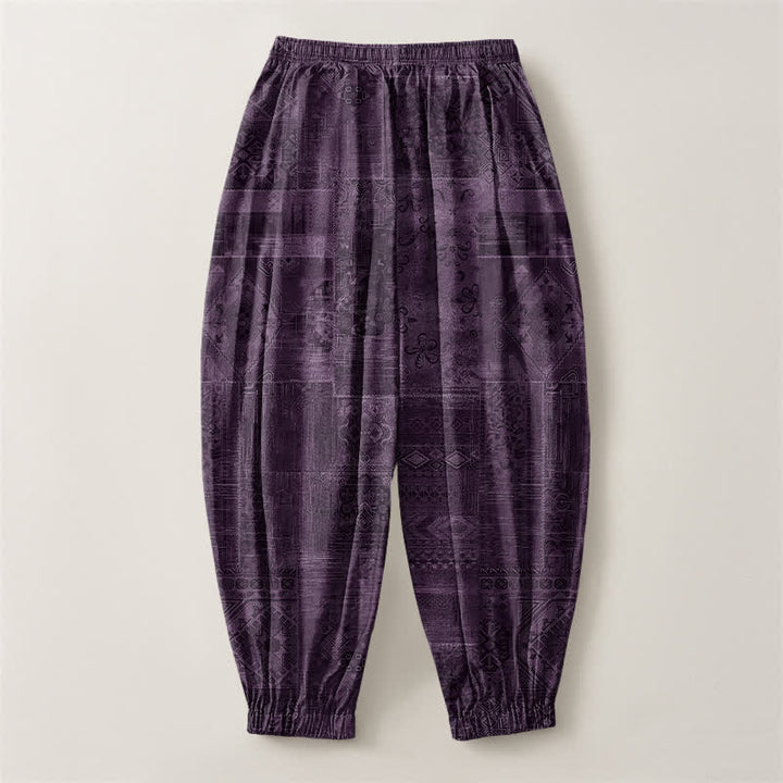 Buddha Stones Pantalones harem para hombre de algodón puro con estampado paisley y cordón ajustable, con bolsillos. - image 8