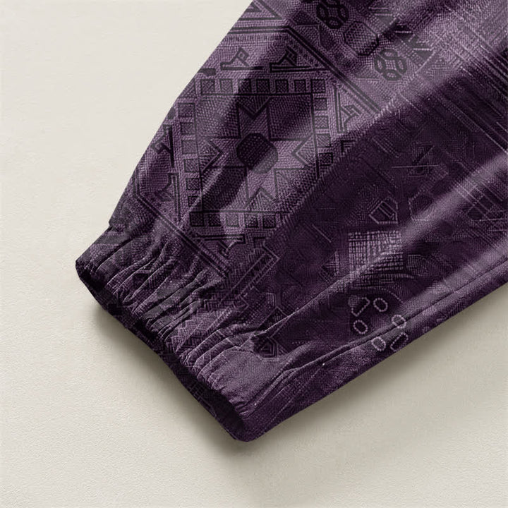 Buddha Stones Pantalones harem para hombre de algodón puro con estampado paisley y cordón ajustable, con bolsillos. - image 10