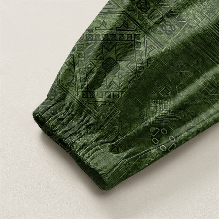 Buddha Stones Pantalones harem para hombre de algodón puro con estampado paisley y cordón ajustable, con bolsillos. - image 16