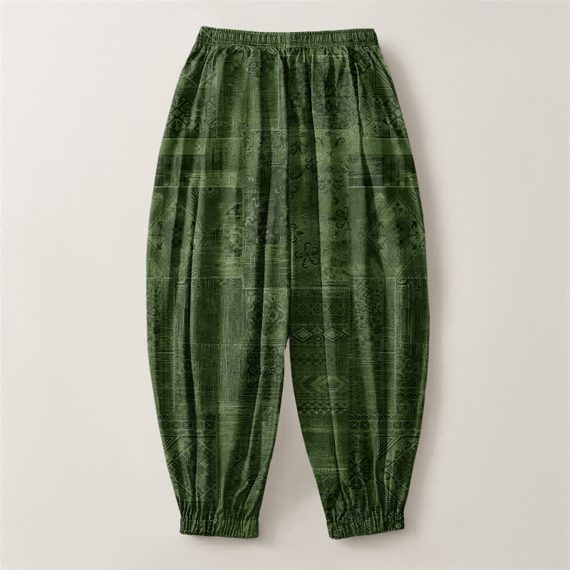 Buddha Stones Pantalones harem para hombre de algodón puro con estampado paisley y cordón ajustable, con bolsillos. - image 14