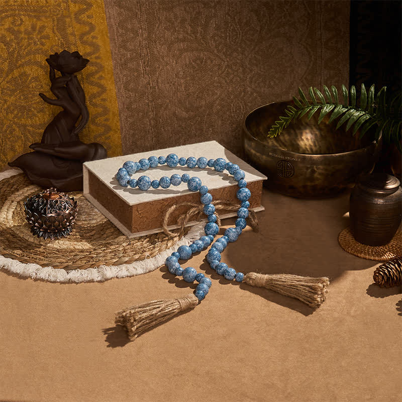 Buddha Stones Adorno colgante rústico de madera con doble borla y cuentas para un estilo de vida consciente. - image 19