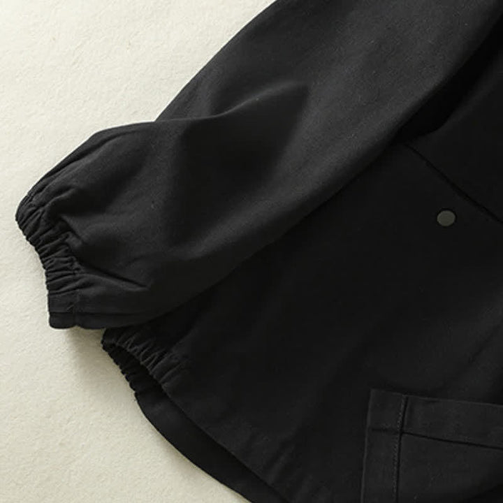 Buddha Stones Chaqueta informal de otoño para mujer, de color liso, con botones y bolsillos. - image 13