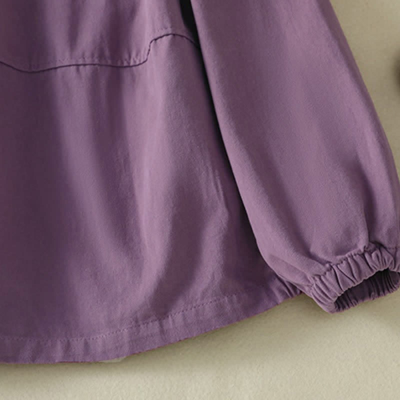 Buddha Stones Chaqueta informal de otoño para mujer, de color liso, con botones y bolsillos. - image 23