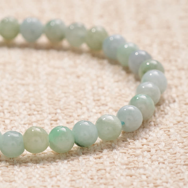 Buddha Stones Pulsera de cuentas de jade con letras de la suerte y la abundancia - image 4