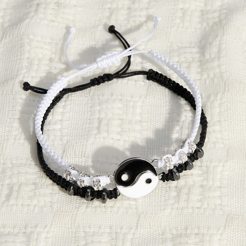 Buddha Stones 2 pulseras ajustables para parejas con diseño Yin Yang y hematita. - image 2