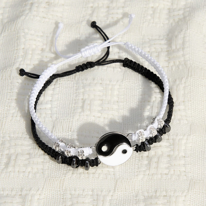 Buddha Stones 2 pulseras ajustables para parejas con diseño Yin Yang y hematita. - image 2